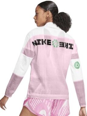 Nike Icon Clash Running Jacket Pink White Women's Medium